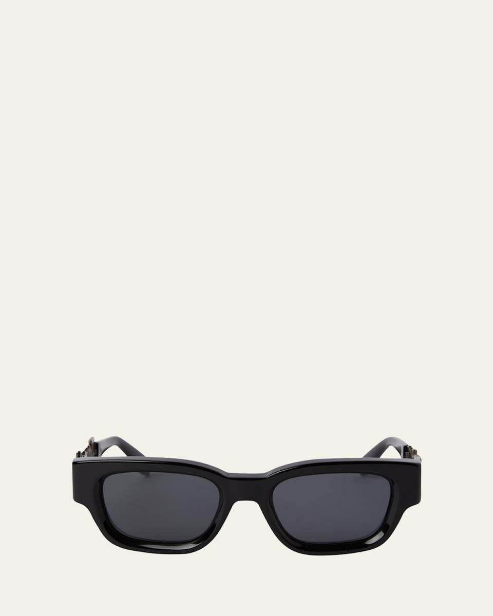 Posey Black Acetate & Metal Square Sunglasses